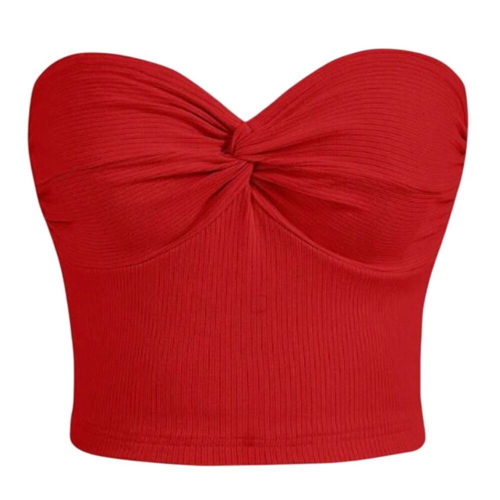Twist Front Tube Top in Red, Size L​​